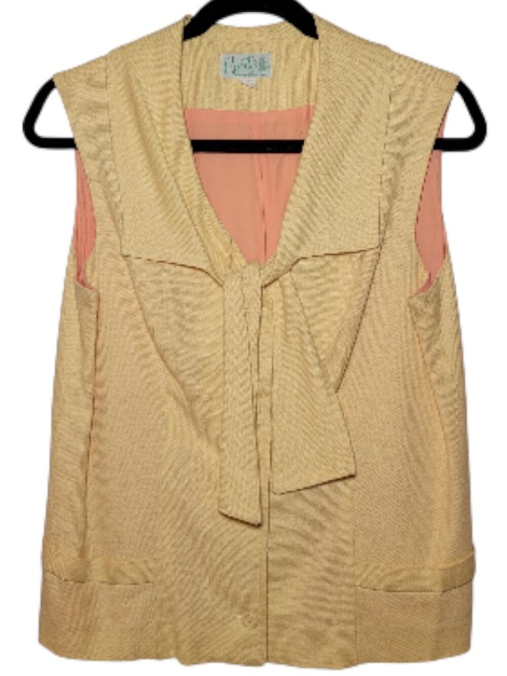 Vtg Bette of California Yellow Sleeveless Vest Custom Match Mates Quiet Luxury - Picture 3 of 8